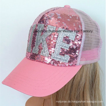 Sequins Stickerei Sport Cap Baseball Cap Mesh Hat